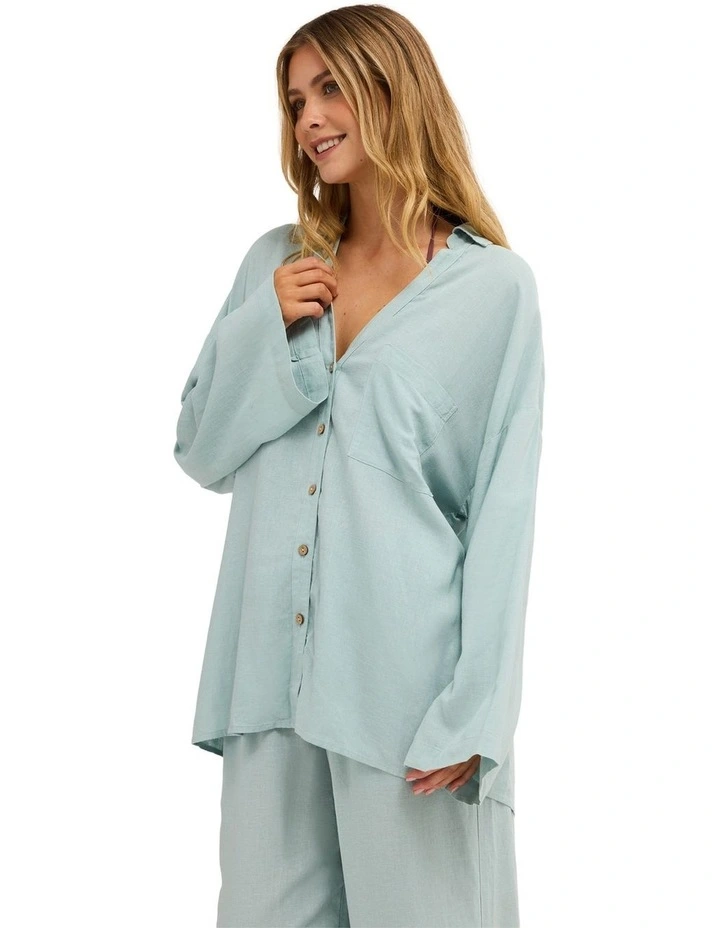 Sun Days Shirt Cover Up in Blue Light image 3
