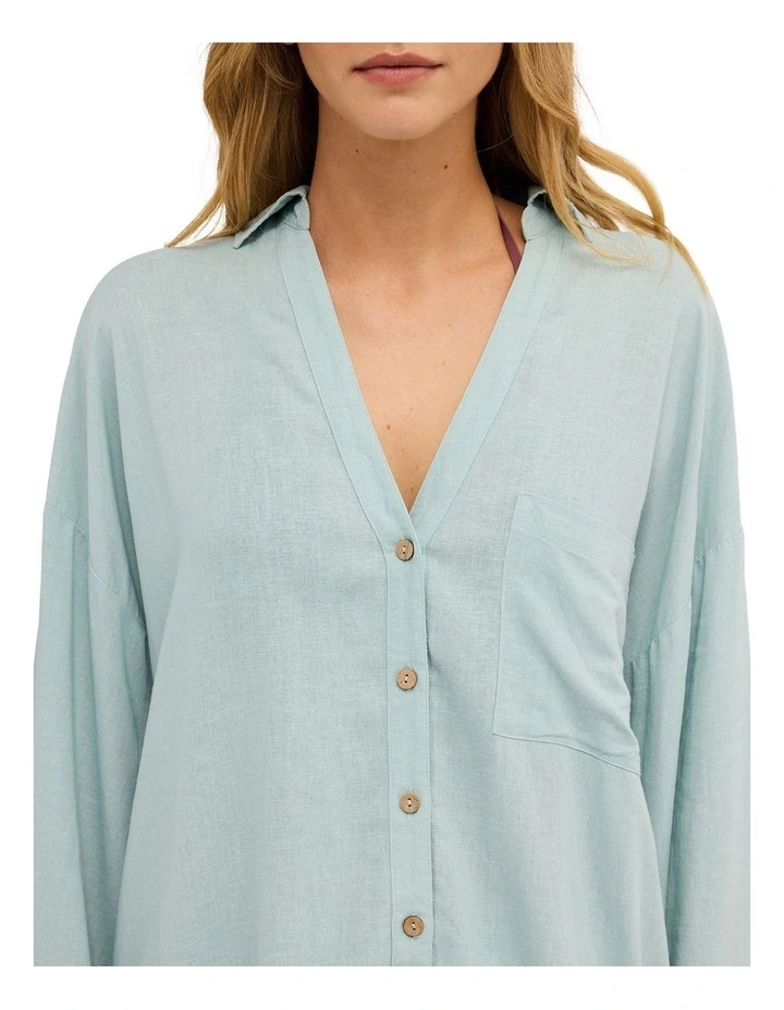 Sun Days Shirt Cover Up in Blue Light image 4