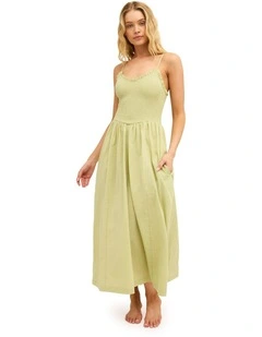 Afterglow Midi Dress Smoke in Green