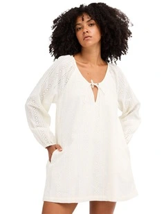 Sweet Solace Mini Dress in Salt Crystal