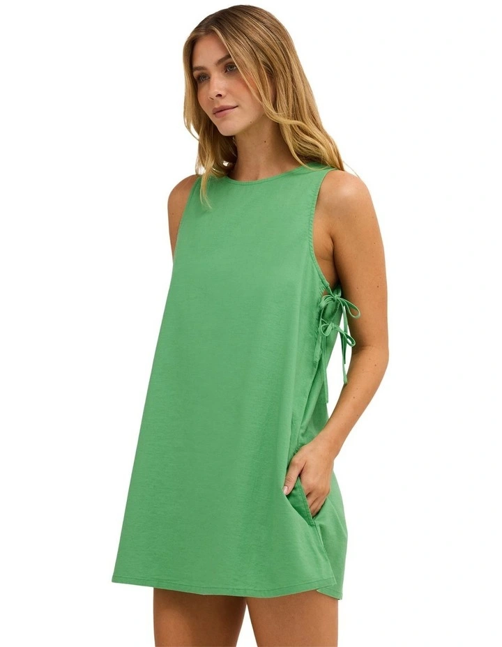 Heaven Mini Dress Field in Green image 3