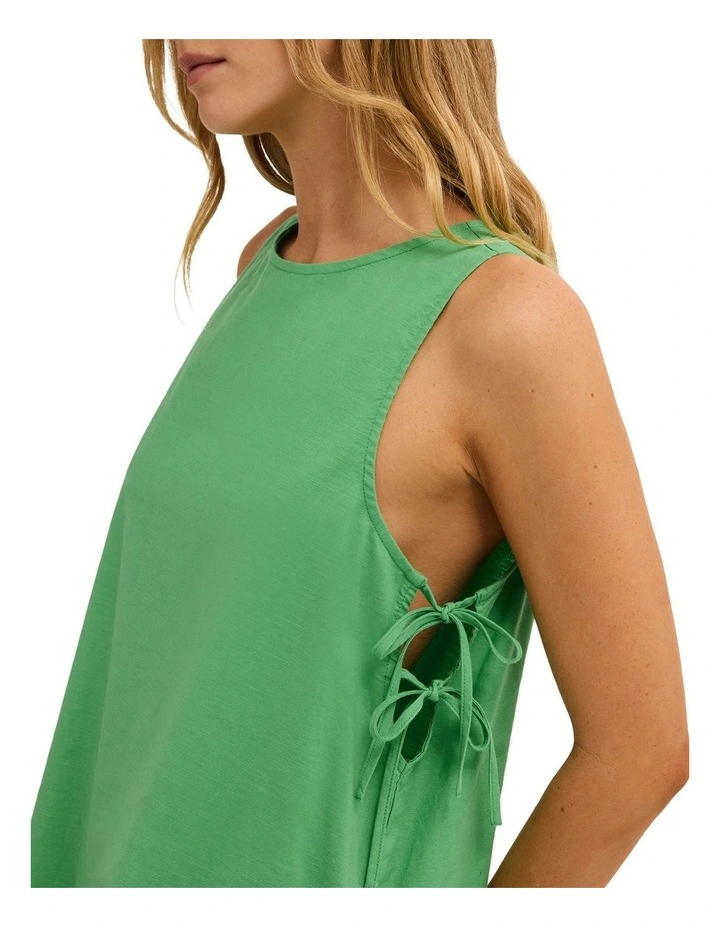 Heaven Mini Dress Field in Green image 4