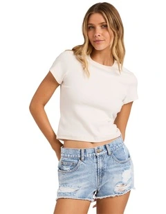 Drift Away Denim Shorts in Surf Wash