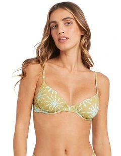 Sun Fired Demi Underwire Bikini Top in Moss