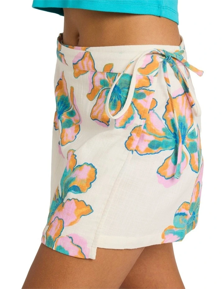 Sweet Escape Wrap Mini Skirt in Salt Crystal image 4