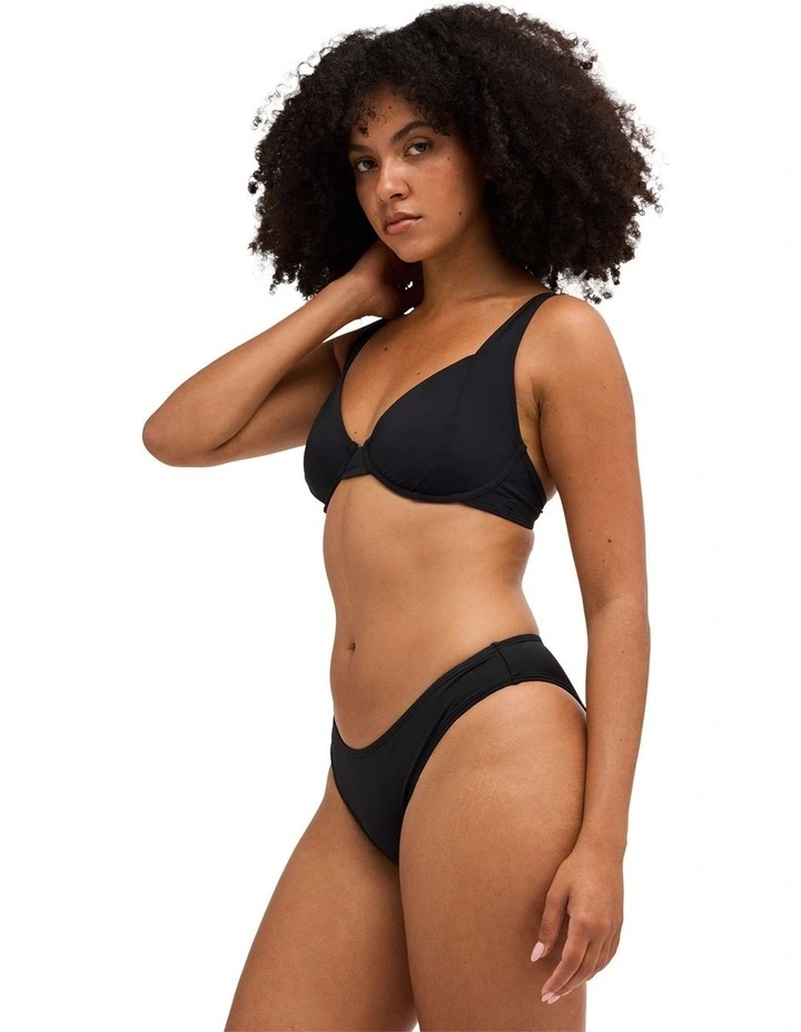 Sol Searcher Khloe DD Bikini Top in Black Pebble image 3