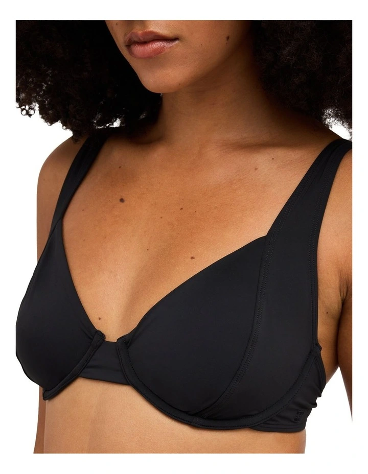 Sol Searcher Khloe DD Bikini Top in Black Pebble image 4