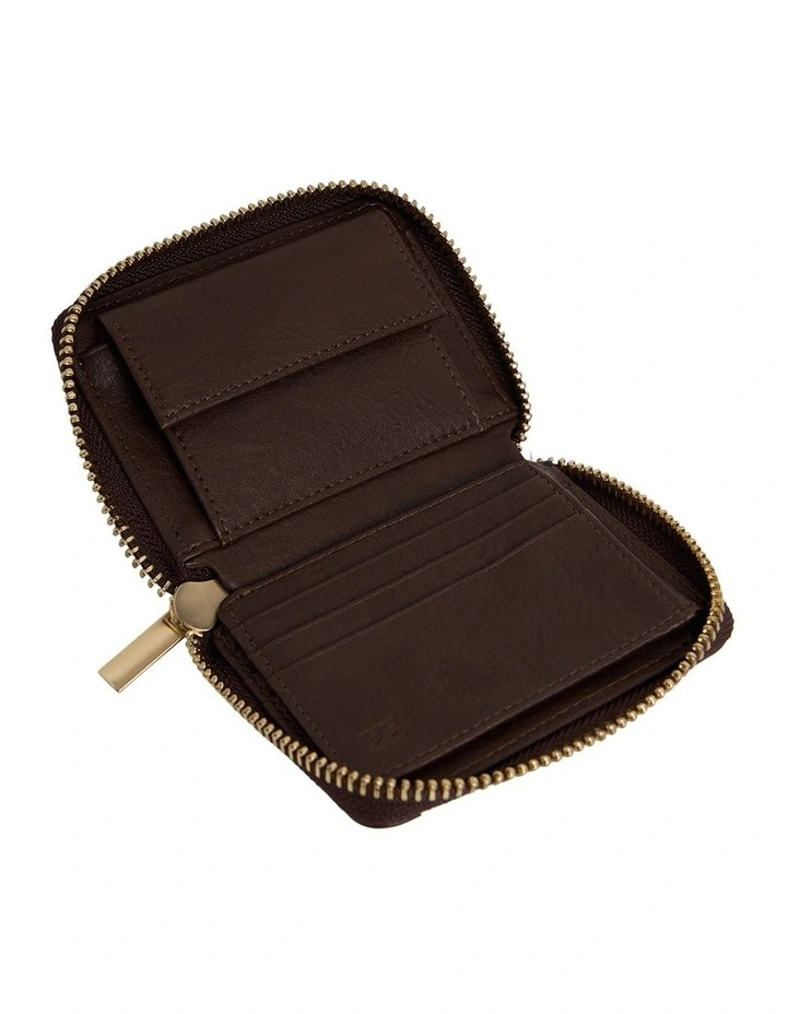 Mini Clutch Wallet In Chocolate Brown image 3