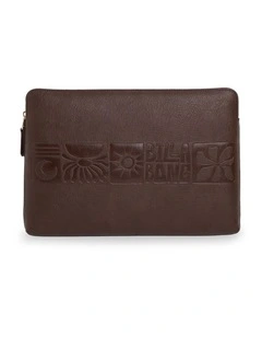 Waves And Flowers Laptop Slip In Chocolate Brown