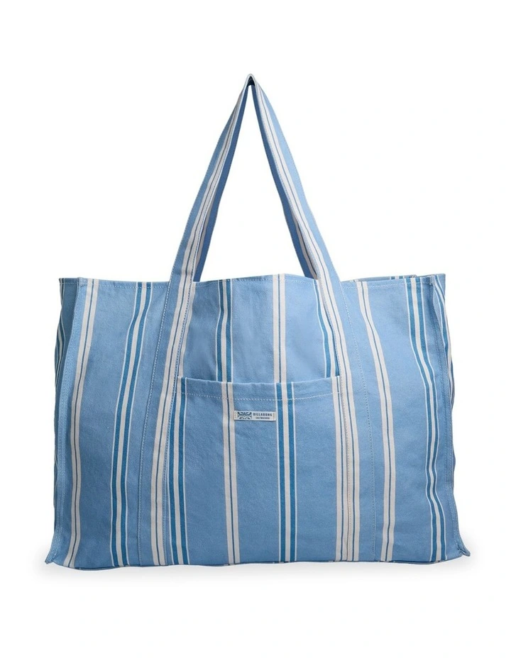 Salt Air Stripe Tote Bag In Powder Blue image 1