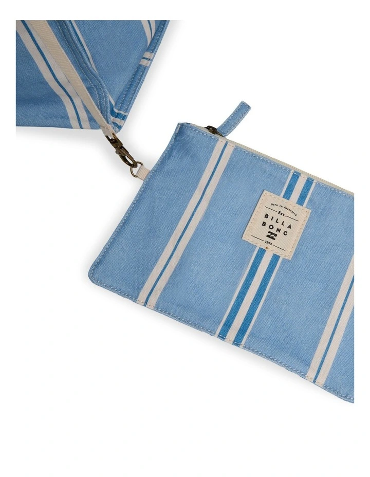Salt Air Stripe Tote Bag In Powder Blue image 5