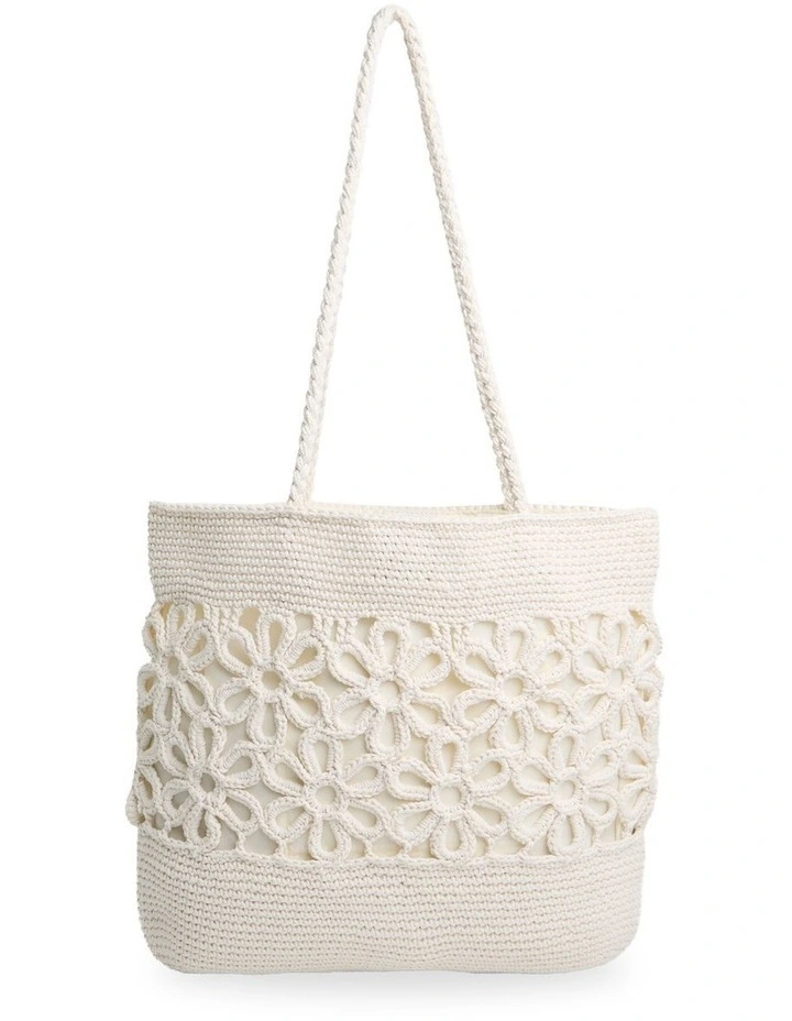 Wild Daisies Tote Bag In Salt Crystal image 2