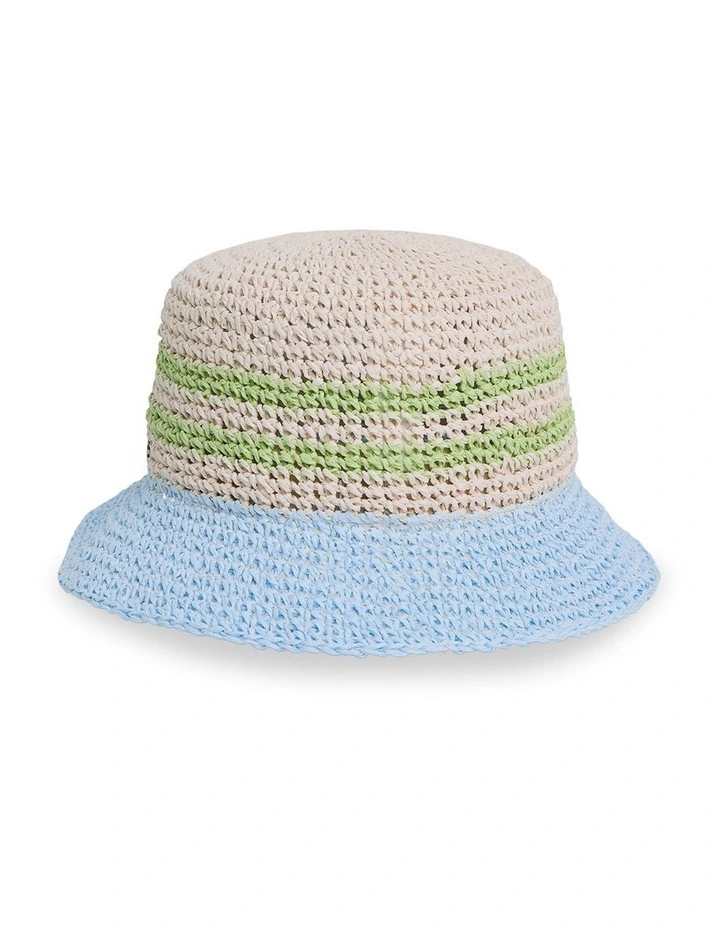 Beach Club Straw Bucket Hat In Multi image 2