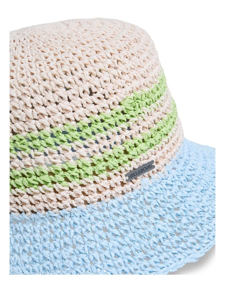Beach Club Straw Bucket Hat In Multi image 3