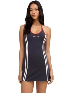 Echo Surf Mini Dress In Off Black