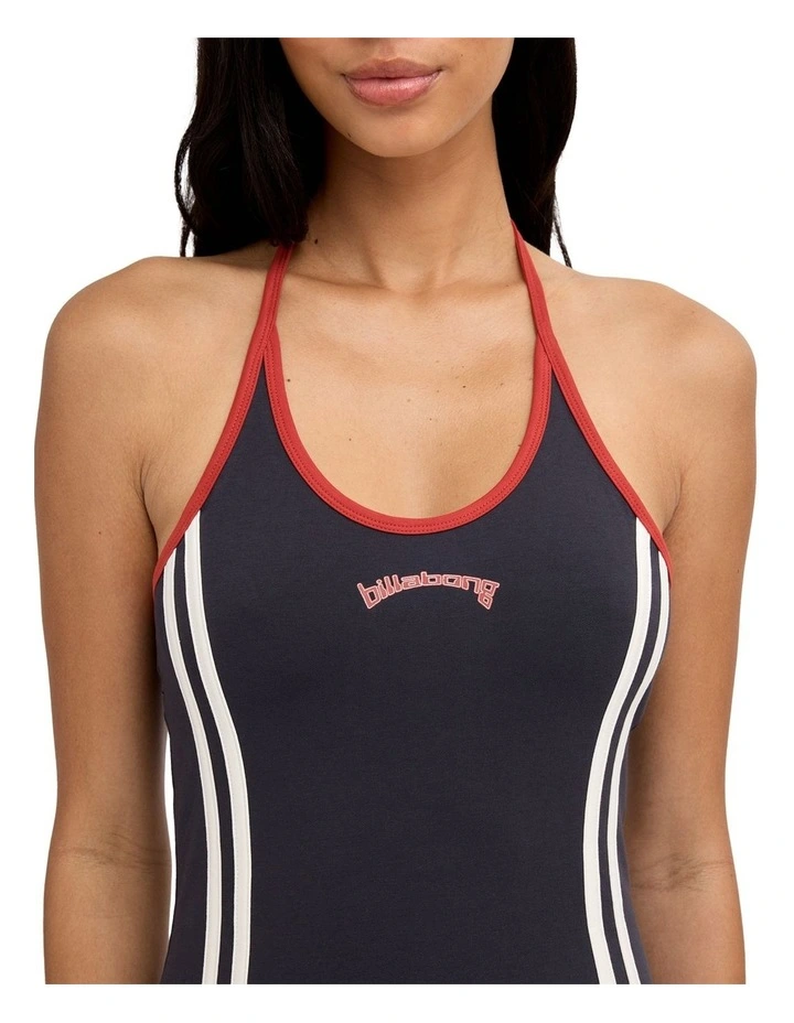 Echo Surf Mini Dress In Off Black image 4