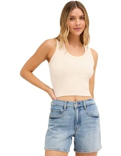 Rerun Tank Top In White Cap