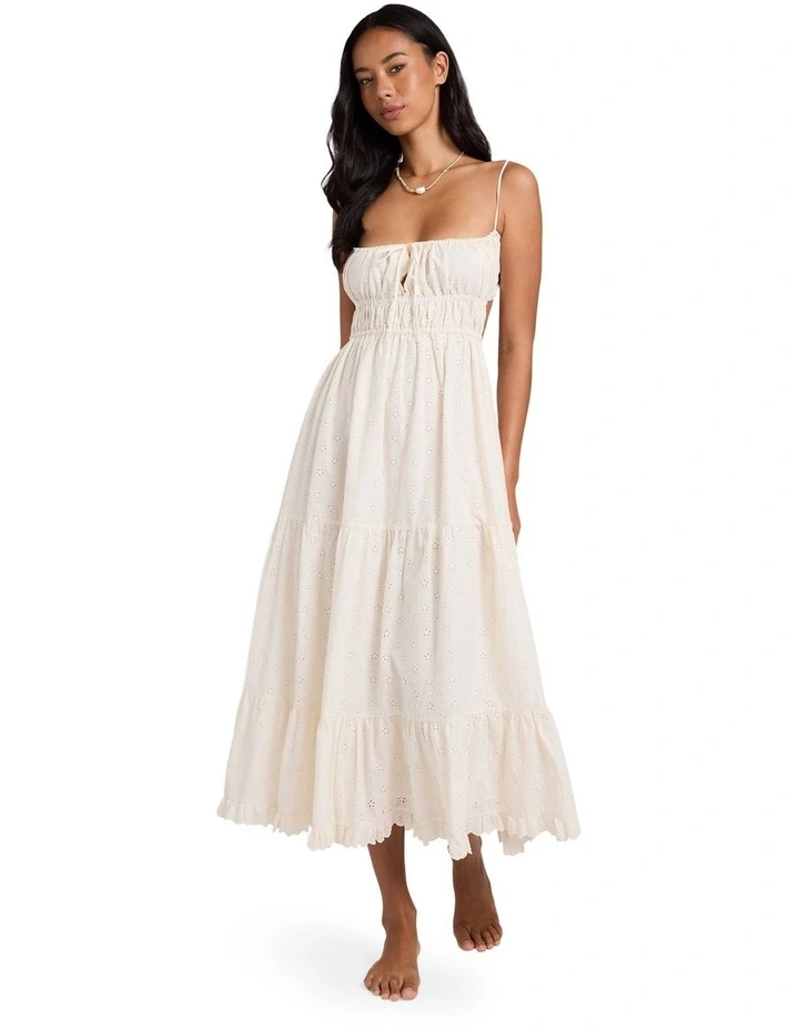 Simply Sweet Broderie Maxi Dress In Salt Crystal image 1