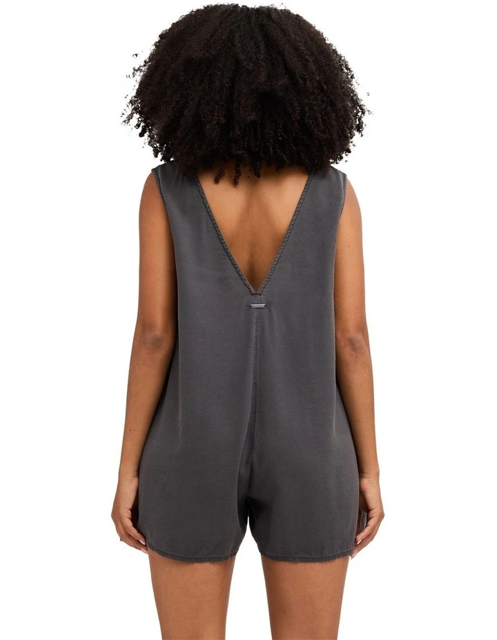 Into The Tide Playsuit In Off Black image 2