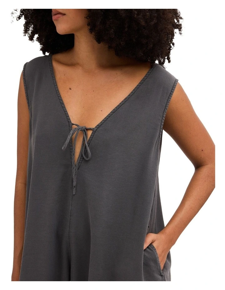 Into The Tide Playsuit In Off Black image 4