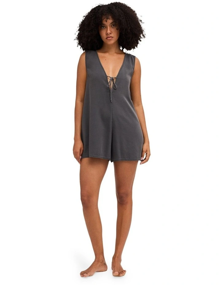 Into The Tide Playsuit In Off Black image 5