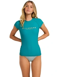 Pacific Short Sleeve Foil Rashguard In Evergreen