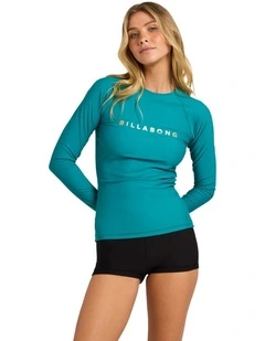 Pacific Long Sleeve Foil Rashguard In Evergreen
