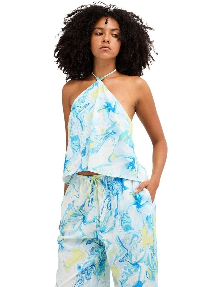 Island Calling Halter Top In Cool Blue image 1