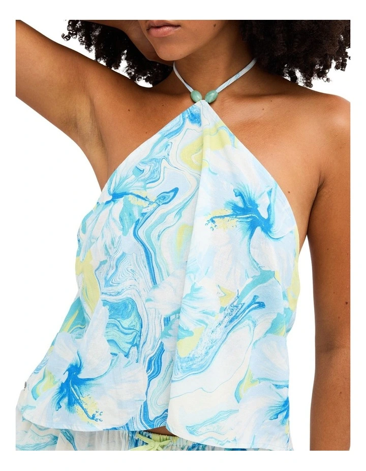 Island Calling Halter Top In Cool Blue image 4