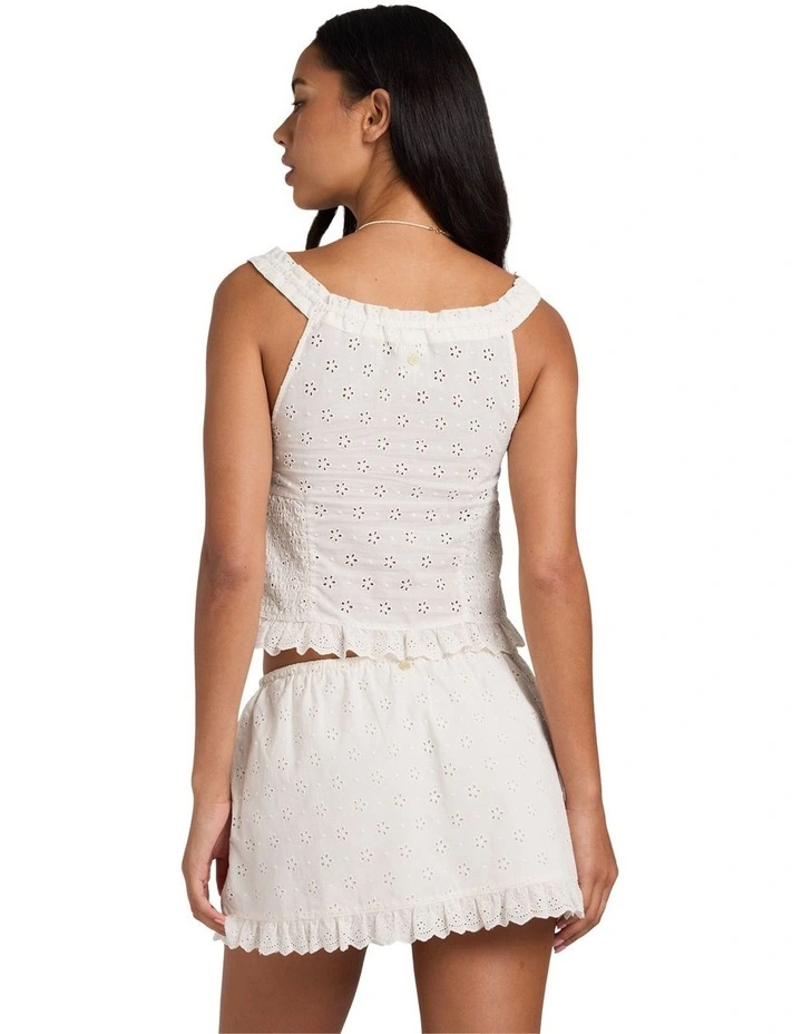 Simply Sweet Broderie Top In Salt Crystal image 2