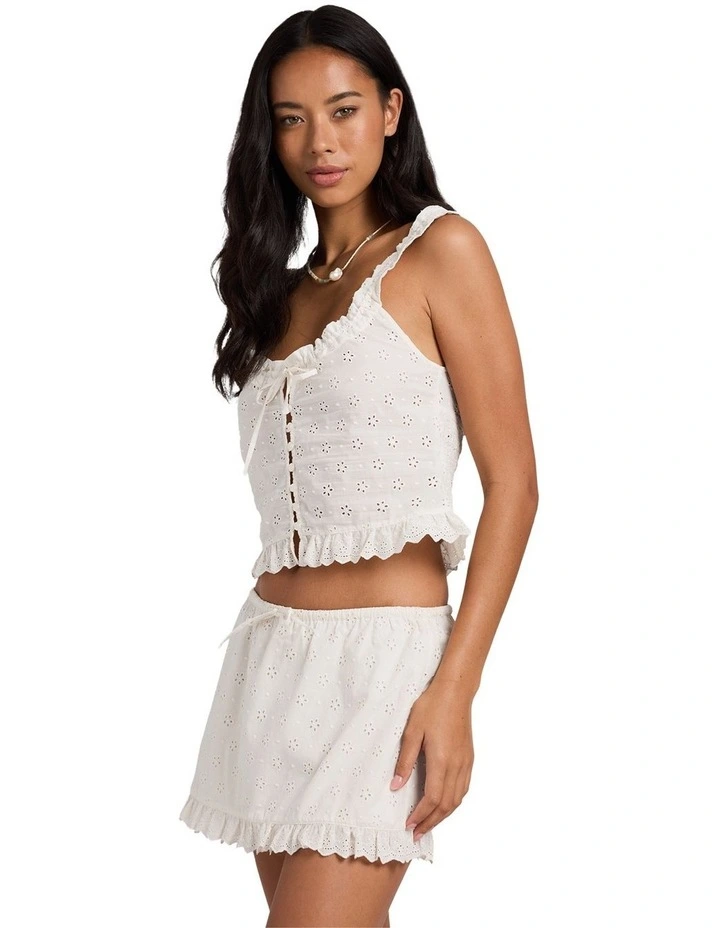 Simply Sweet Broderie Top In Salt Crystal image 3
