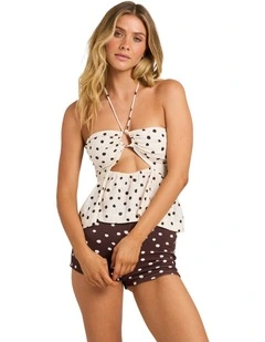 Hot Shot Halter Top In Salt Crystal