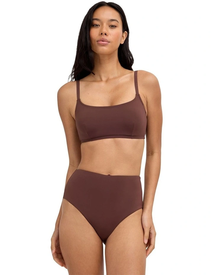 Sol Searcher Mia DD Bralette Bikini Top in Teak image 1
