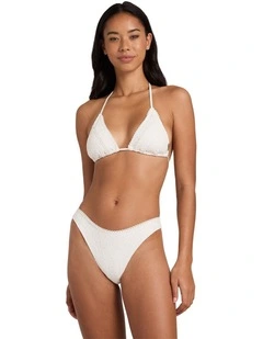 Eye On You Panelled Tri Bikini Top In Salt Crystal