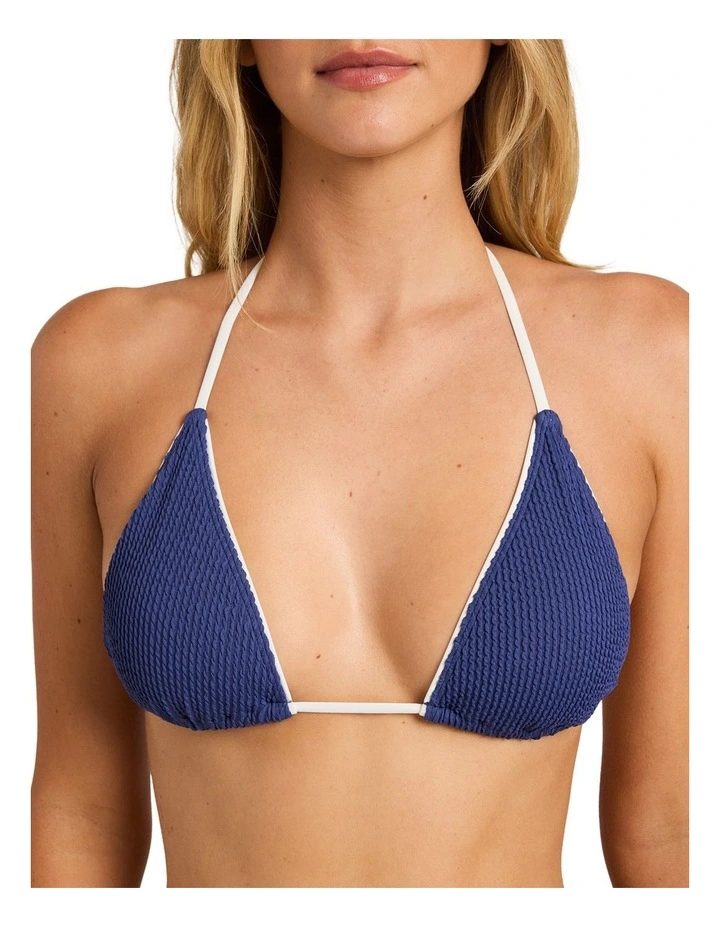 Summer Hi Retro Tri Bikini Top In Classic Navy image 4