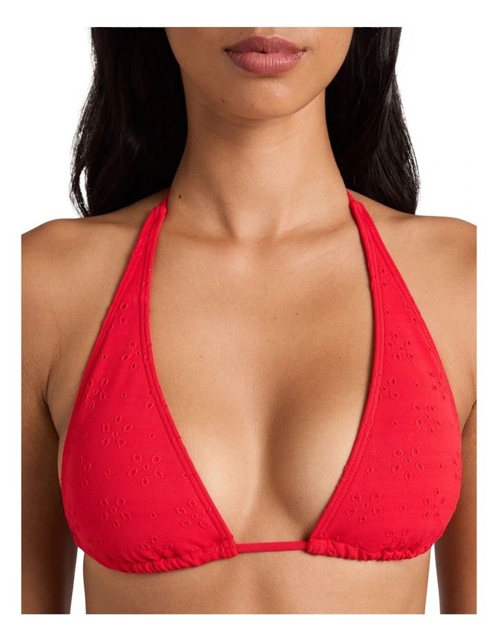 Simply Sweet Sumi Halter Tri Bikini Top In Hibiscus image 4