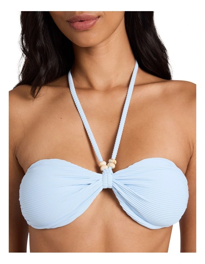 Tanlines Halter Bandeau Bikini Top In Cool Blue image 4
