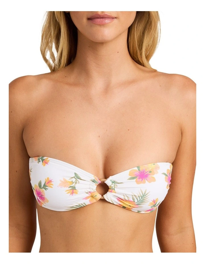 Sweet Tropics Rio Bandeau Bikini Top In Salt Crystal image 4