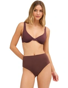 Sol Searcher Hi Retro Bikini Bottom In Teak