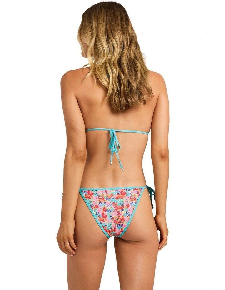 Ditsy Pop Rev Tie Side Hike Bikini Bottom In Tropical Teal image 2