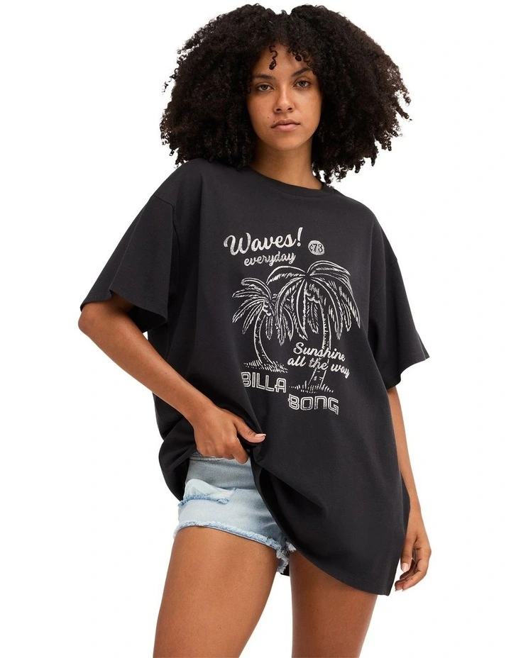 Waves Everyday T-Shirt In Off Black image 1