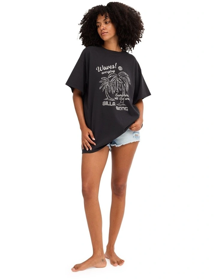 Waves Everyday T-Shirt In Off Black image 5