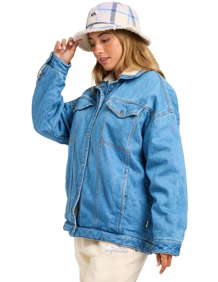 Sunsets Denim Jacket in Mid Blue image 3