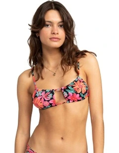 Printed Beach Classics Bralette Bikini Top Anthracite
