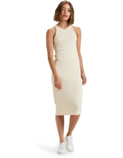 Womens Baseline Midi Dress Beige