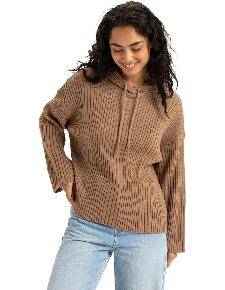 Womens Here We Glow Knitted Jumper Brown image 1