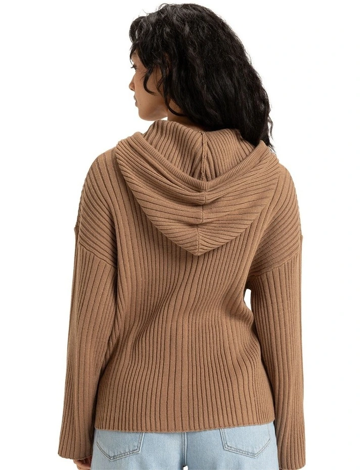 Womens Here We Glow Knitted Jumper Brown image 2