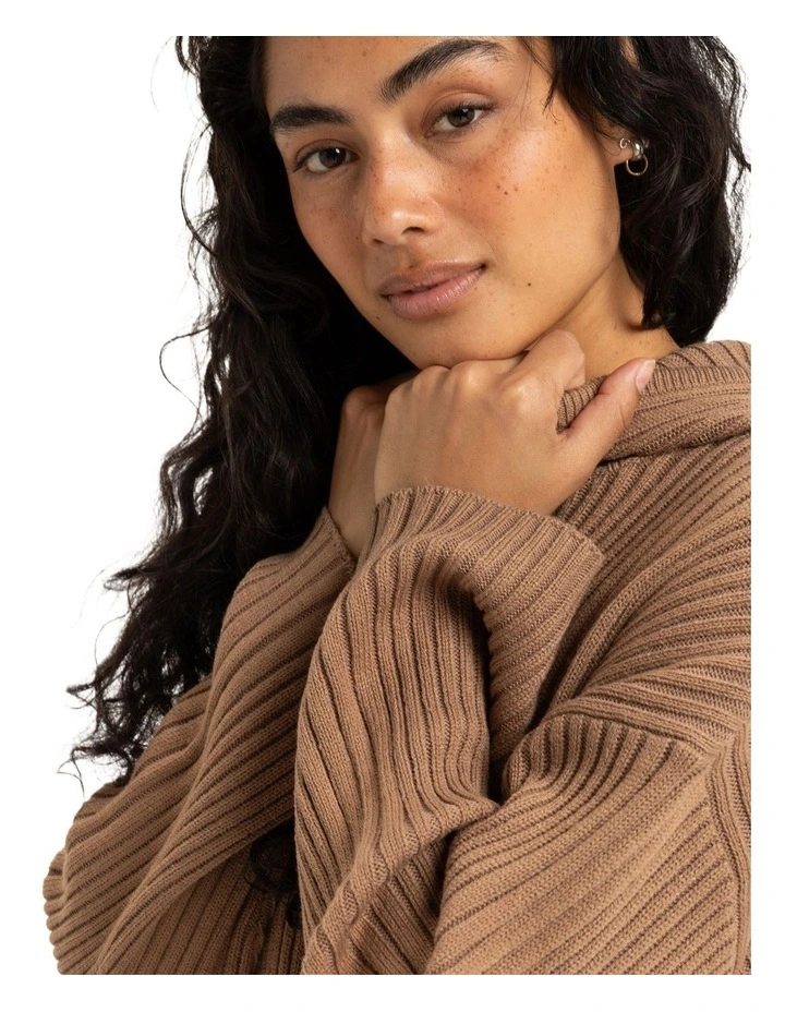 Womens Here We Glow Knitted Jumper Brown image 4