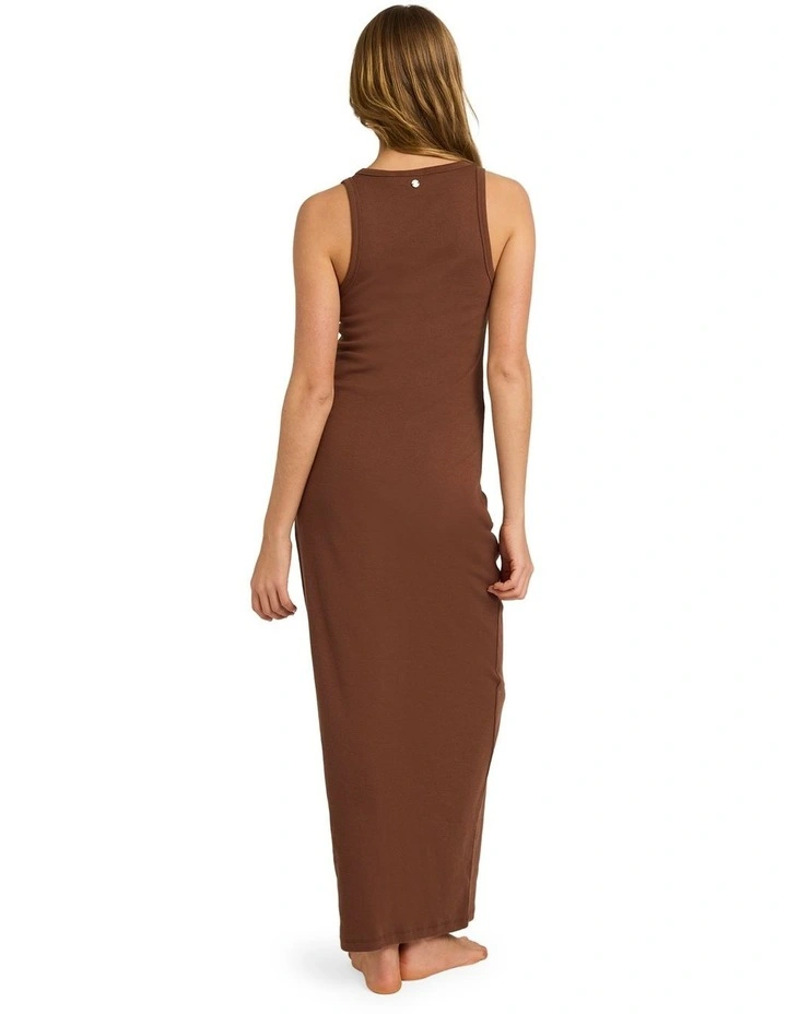 Base Rib Maxi Dress in Brown image 2
