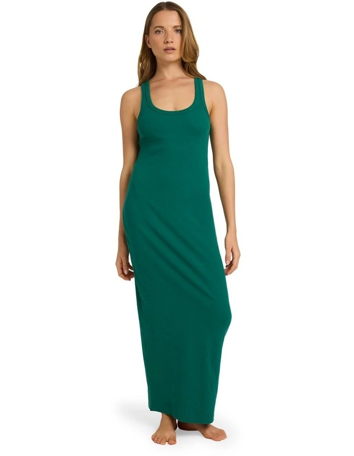 Base Rib Maxi Dress in Green image 5